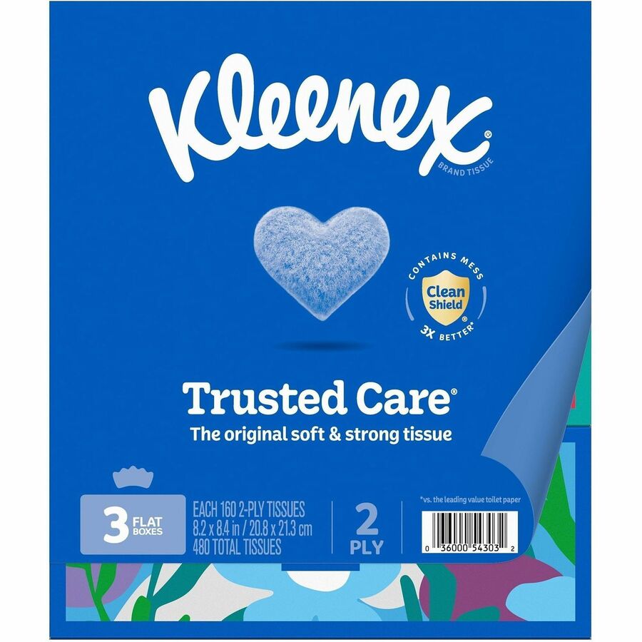 Kleenex trusted care Tissues - 2 Ply - 8.40" Width x 8.50" Length - White - 160/Box - 12 / Carton