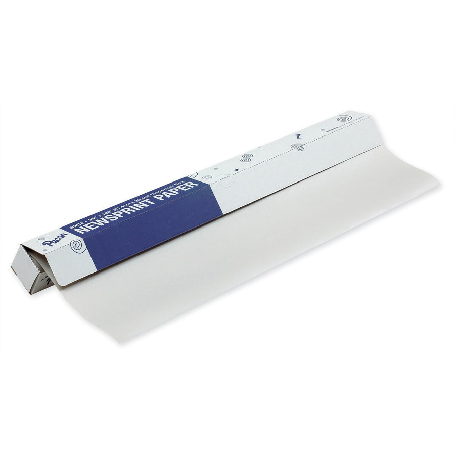 Rainbow Kraft Newsprint Paper Roll - Art - 36" Width x 100 ft Length - White - 1 Roll