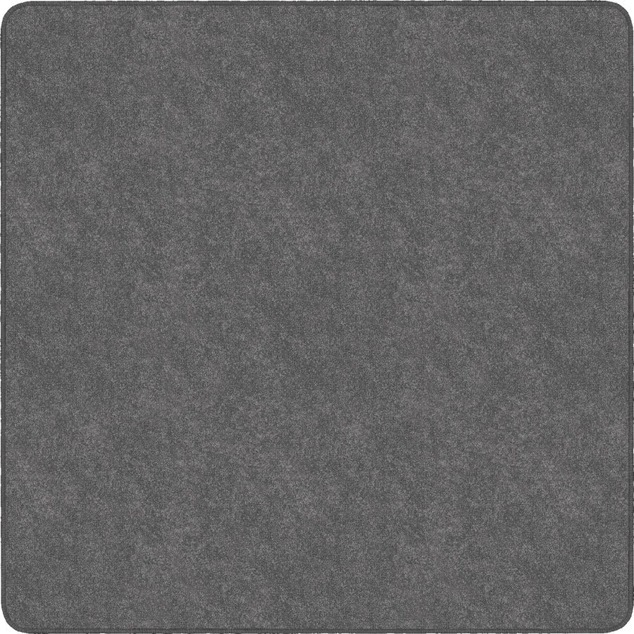 Flagship Carpets Amerisoft Solid Color Rug - 12 ft Length x 12 ft Width - Square - Gray - Nylon, Polyester