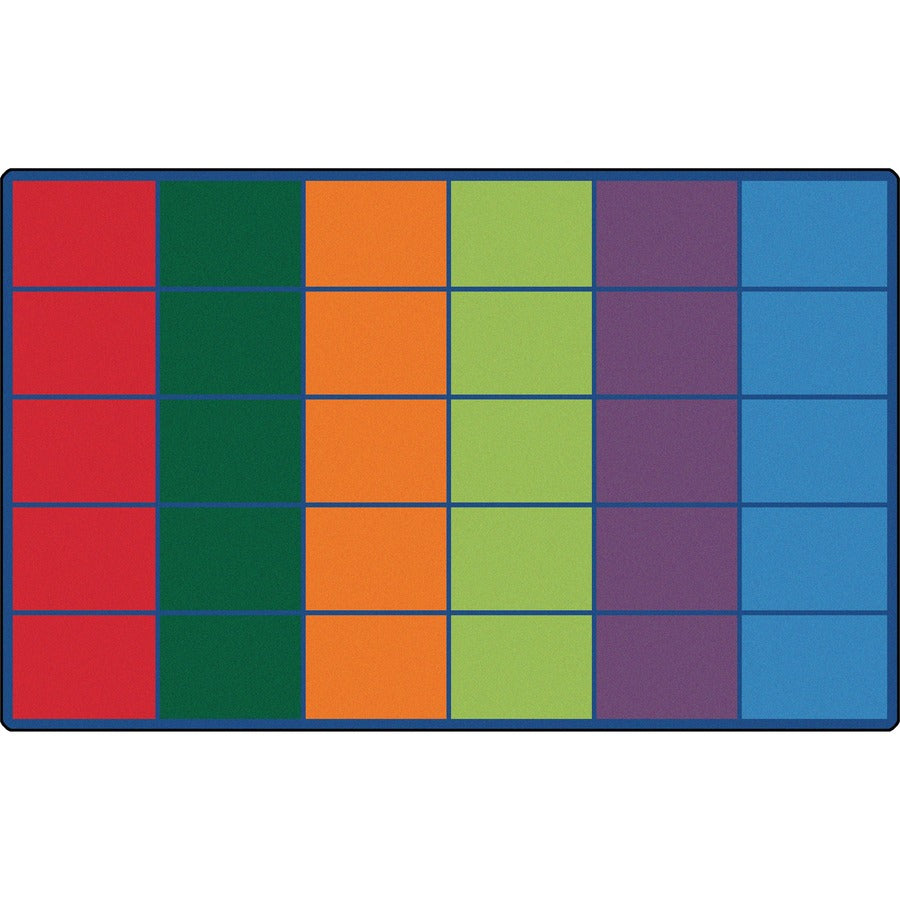 Carpets for Kids®, Premium Colorful Rows Seating Rug - Area Rug - 12 ft Length x 90" Width - Rectangle - Primary