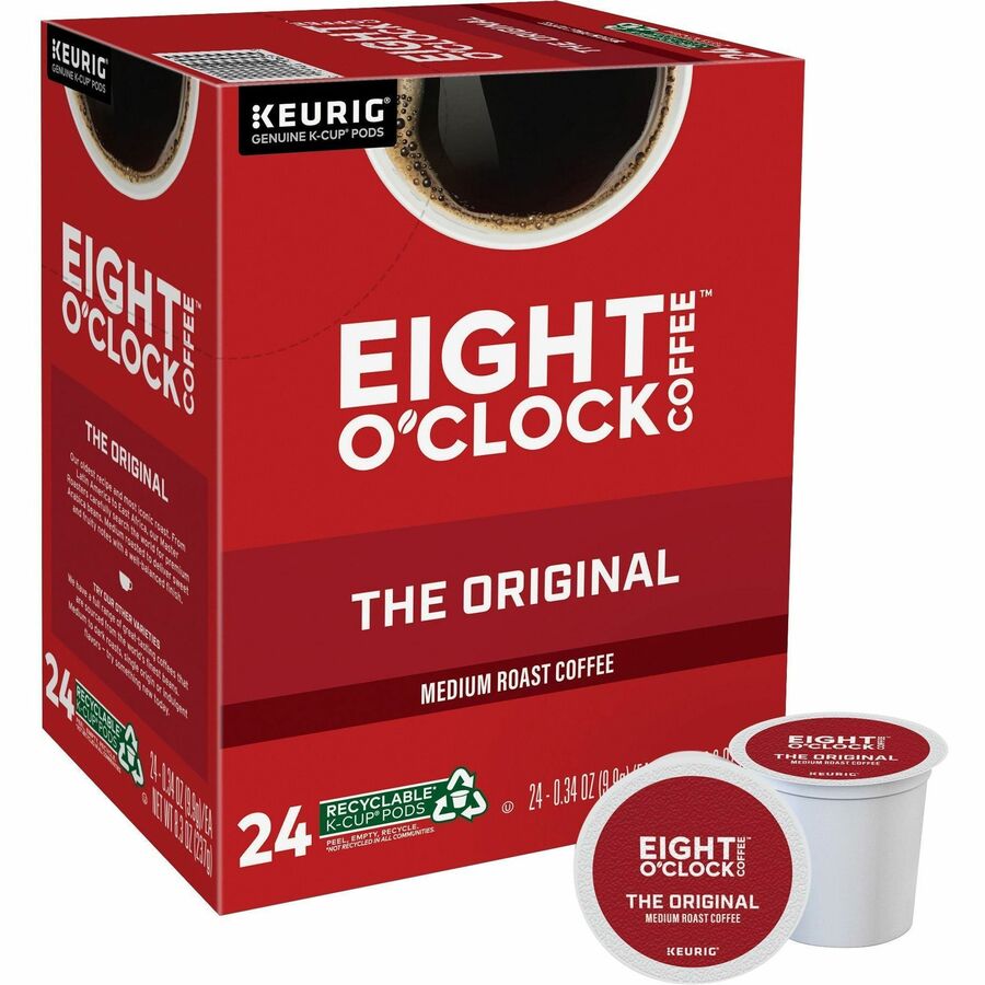 Eight O'Clock®, K-Cup Original Coffee - Compatible with Keurig Brewer - Medium - K-Cup - Original, Arabica - 24 / Box