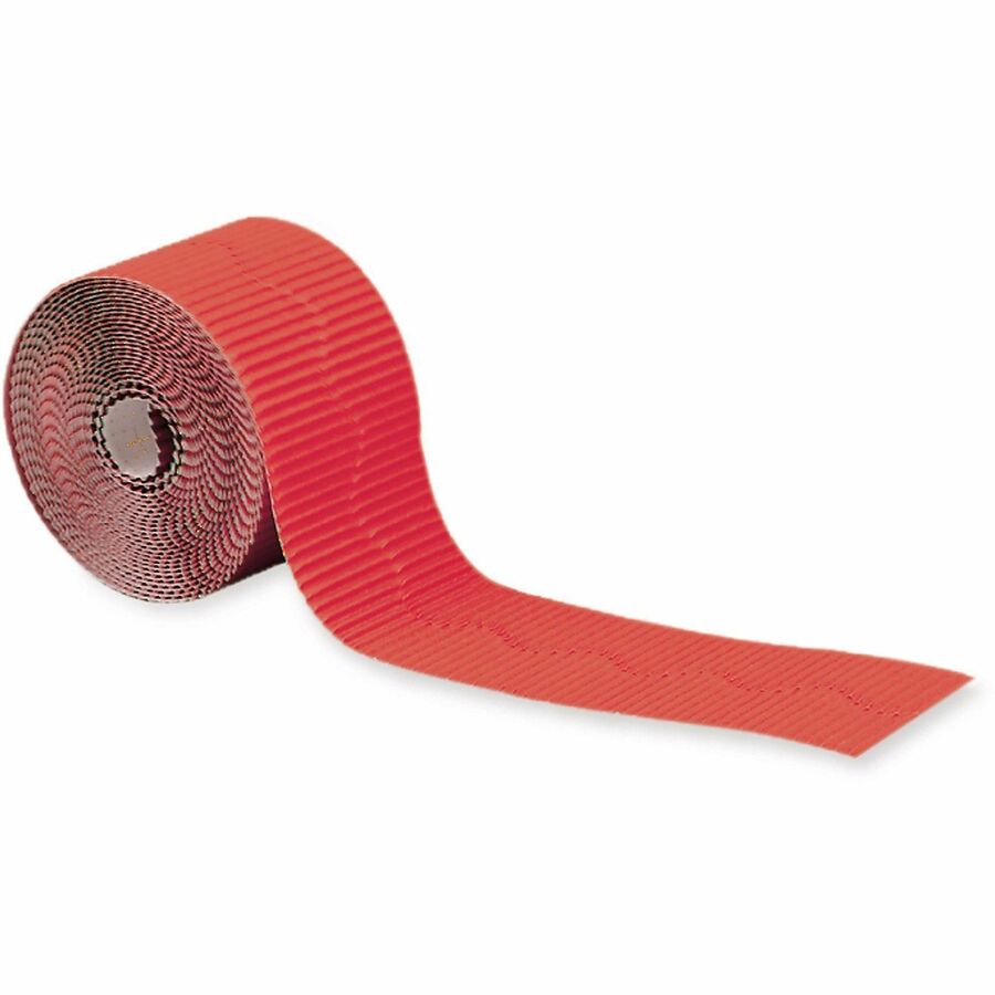 Pacon®, Bordette Decorative Borders - Skill Learning: Decoration - Pre-scalloped Shape - Fade Resistant, Sturdy, Recyclable, Corrugated - 2.25" Width x 600" Length - Flame - 1 Roll