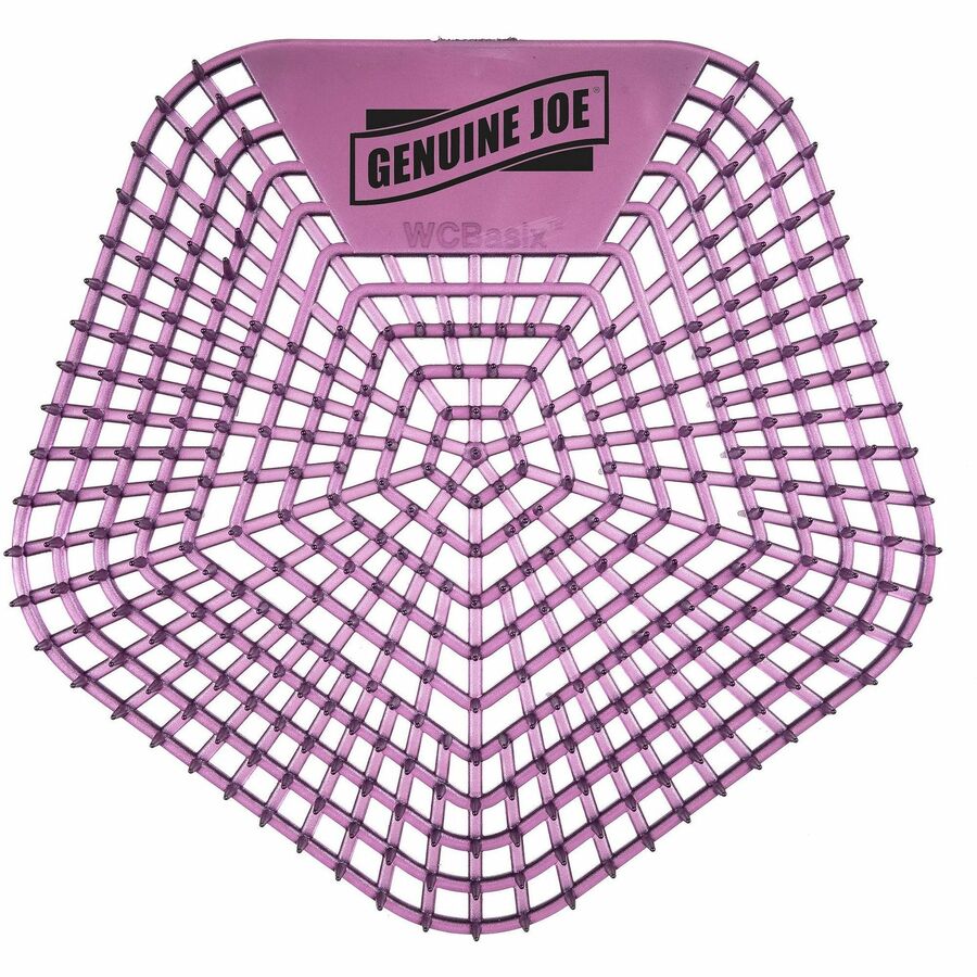 Genuine Joe Urinal Screens - Lasts upto 30 Days - Dual Sided Design - 10 / Carton - Purple