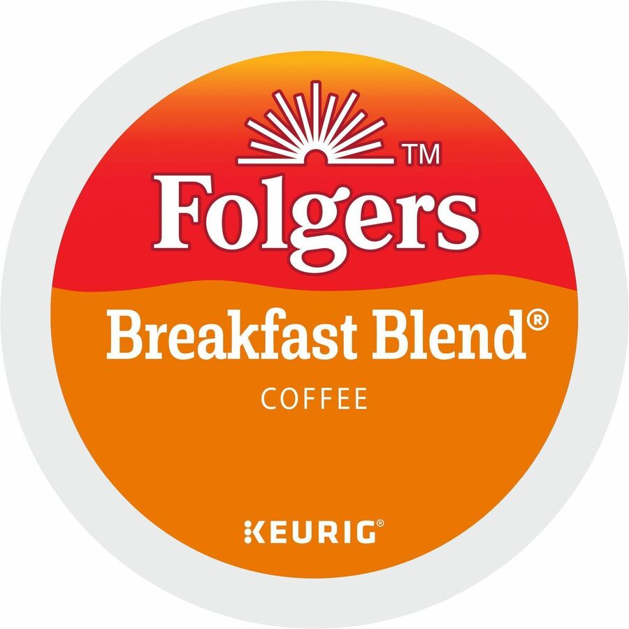 Folgers®, K-Cup Breakfast Blend Coffee - Compatible with Keurig Brewer - Light/Mild - 0.2 oz Per Box - 24 K-Cup - K-Cup - Breakfast Blend - Kosher - 4 / Carton
