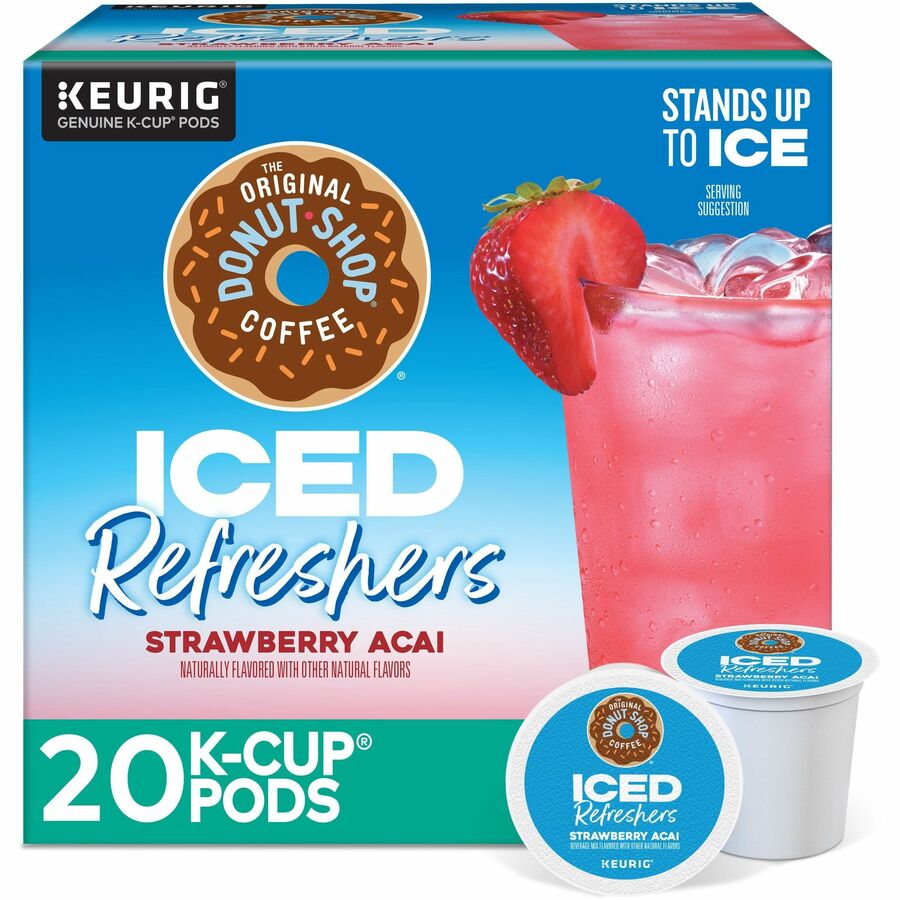 The Original Donut Shop®, Iced Refreshers - Strawberry Acai - 20/Box - 4 / Carton
