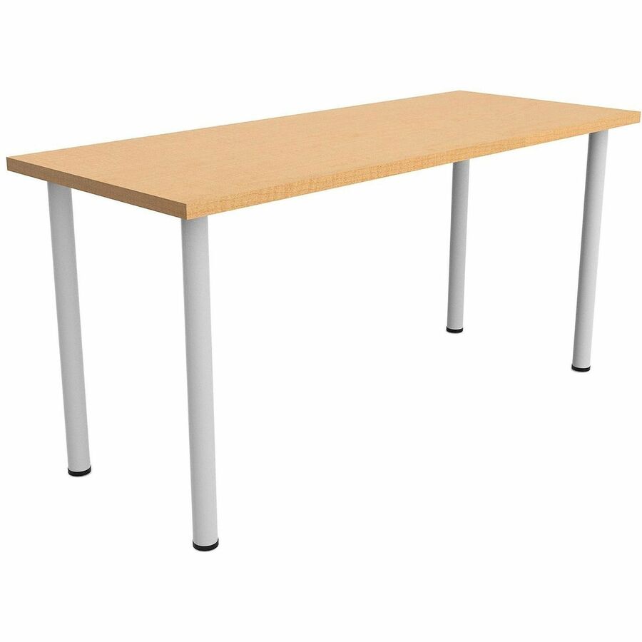 Safco Jurni Multi-Purp. Table w/Post Leg & Glides - Powder Coated Post Leg Base - Modern Style x 60" Table Top Width x 24" Table Top Depth x 1.10" Table Top Thickness - 29" Height - Multipurpose - Assembly Required - Fusion Maple - Laminate Top Materia...