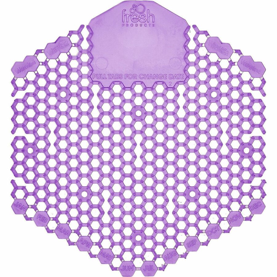 Fresh Products Wave 3D Urinal Screen - Lasts upto 30 Days - Odor Control, Dual Sided Design - 10/Box - 6 / Carton - Lavender