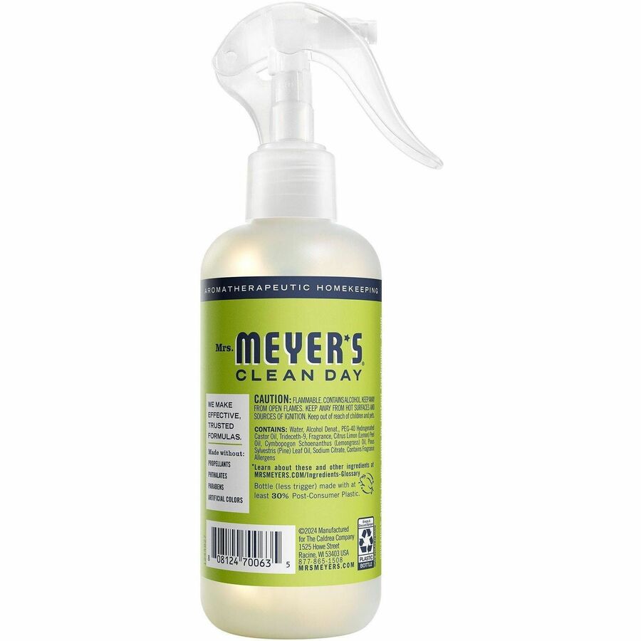 Mrs. Meyer's Clean Day Room Refresh Spray - Spray - 8 fl oz (0.3 quart) - Lemony Verbena - Non-aerosol, Phthalate-free, Paraben-free, Cruelty-free - 6 / Carton