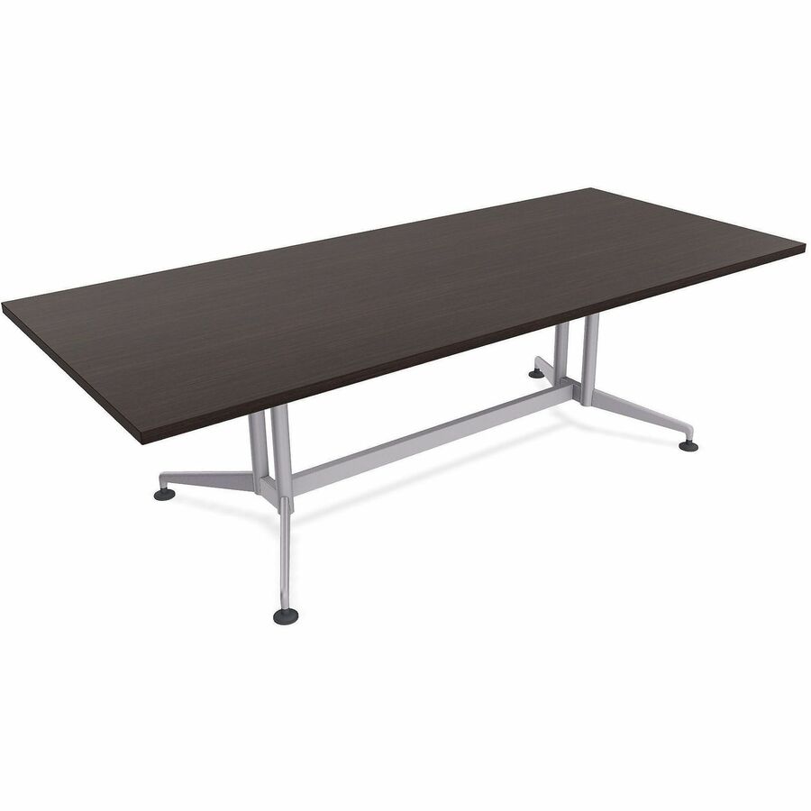 Special-T ZIA Series Conference Tables Collection - Rectangle Top - Powder Coated Double Column Base x 84" Table Top Width x 48" Table Top Depth - 29" Height - Conference Room, Meeting - Assembly Required - Ebony Recon - High Pressure Laminate (HPL)...