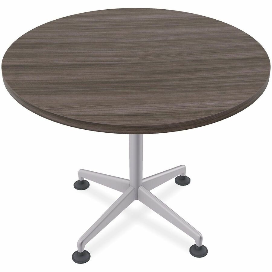 Special-T ZIA Series Hospitality Tables Collection - Round Top - Powder Coated X-shaped Base - Mid-Century Modern Style x 36" Table Top Diameter - 29" Height - Hospitality, Office - Assembly Required - Gray Driftwood - High Pressure Laminate (HPL) - Ca...