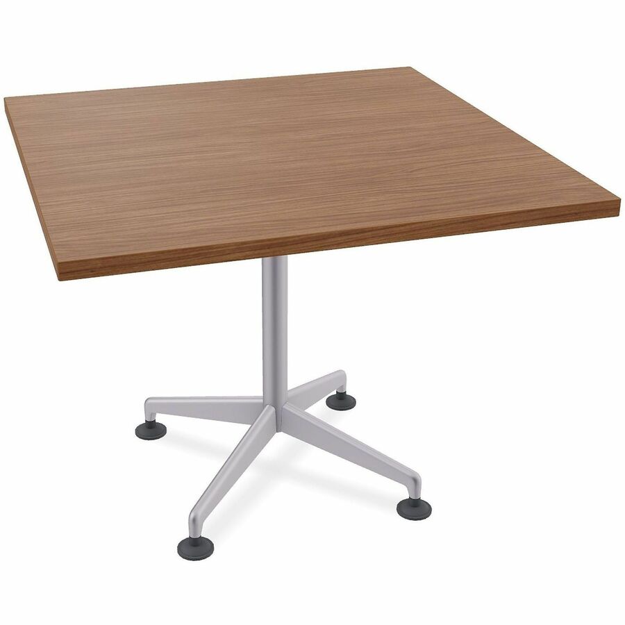Special-T ZIA Series Hospitality Tables Collection - Square Top - Powder Coated X-shaped Base - Mid-Century Modern Style x 42" Table Top Width x 42" Table Top Depth - 29" Height - Hospitality, Office - Assembly Required - Walnut - High Pressure Laminat...