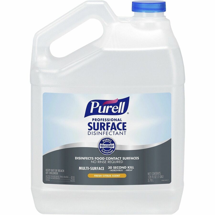PURELL®, Professional Surface Disinfectant - For Multi Surface - Spray - 128 fl oz (4 quart) - Fresh Citrus Scent - Recommended For: Germs Remover, Coronavirus, Virus Remover, Bacteria Remover, Residue Remover - Streak-free, No-rinse - 4 / Carton