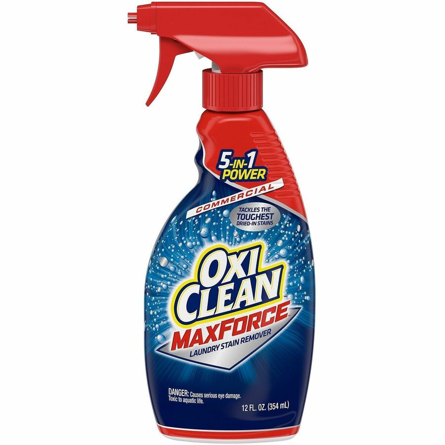 OxiClean Max Force Stain Remover - For Laundry, Commercial, Fabric - Spray - 12 fl oz (0.4 quart) - Recommended For: Stain Remover, Grass Stain Remover, Grease Remover, Oil Remover, Ice Cream Remover, Dried-on Food Remover, Blood Remover, Soil Remover...