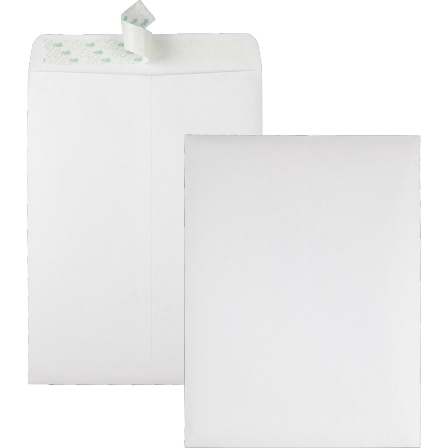 Quality Park 9 x 12 Catalog Envelopes with Redi-Strip®, Closure - Catalog - #10 1/2 - 9" Width x 12" Length - 28 lb - Peel & Seal - White - Wove - 100 / Box