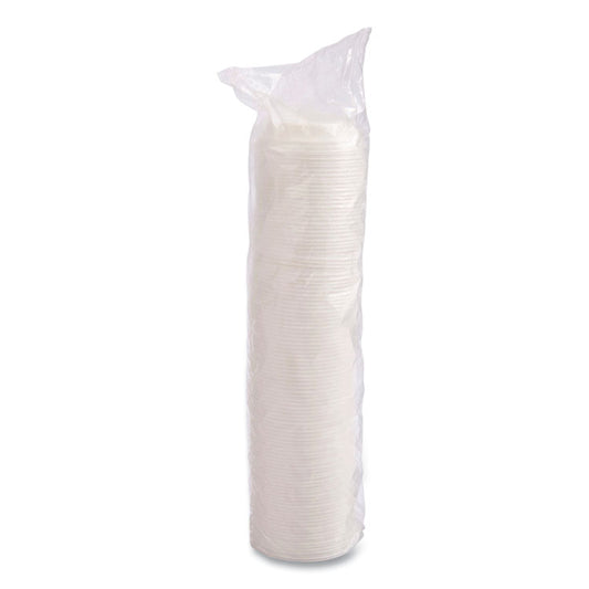 Cappuccino Dome Sipper Lids, Fits 12 oz Hot Cups, Plastic, White, 1,000/Carton