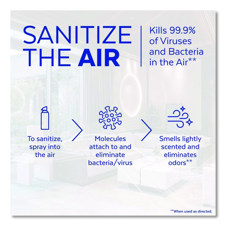 Air Sanitizer Spray, Light Breeze Scent, 10 oz Aerosol Spray, 6/Carton