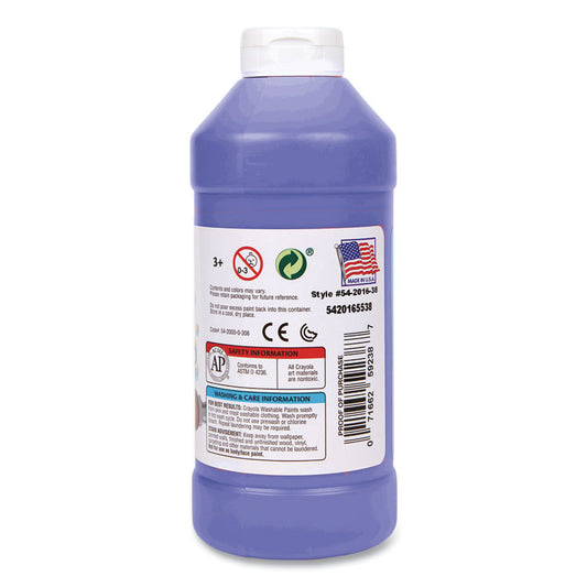 Washable Paint, Blue, 16 oz Bottle