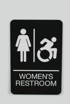 USS7778 SIGN,WOMEN'S RESTROOM,BK