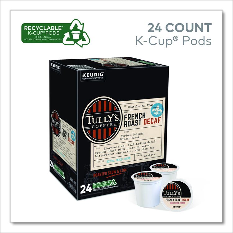 French Roast Decaf Coffee K-Cups, 24/Box