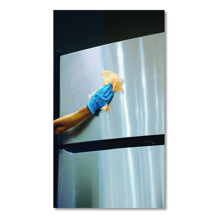 Stainless Steel Cleaner Towels, 1-Ply, 9.75 x 10.5, Lemon Scent, 30/Canister