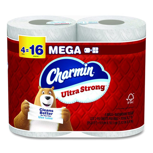 Ultra Strong Bathroom Tissue, Septic Safe, 2-Ply, White, 220 Sheets/Roll, 4 Rolls/Pack, 8 Packs/Carton