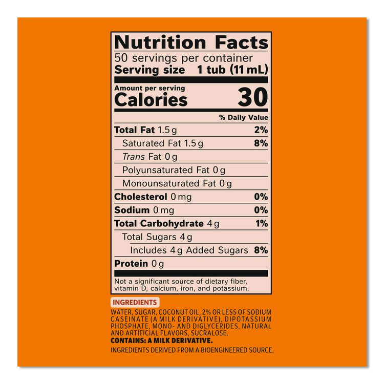 Liquid Coffee Creamer, Pumpkin Spice, 0.38 oz. Mini Cups, 50/Box