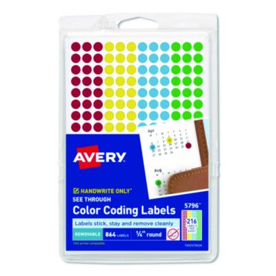 AVE05796 LABEL,TRANS,1/4RND,864AST