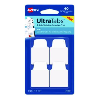 AVE74788 TAB,1" X 1.5", 40/PK,WH