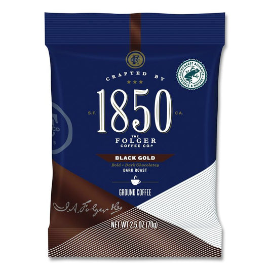 Black Gold Coffee Ground Coffee Fraction Packs, 2.5 oz Pack, 24 Packs/Carton