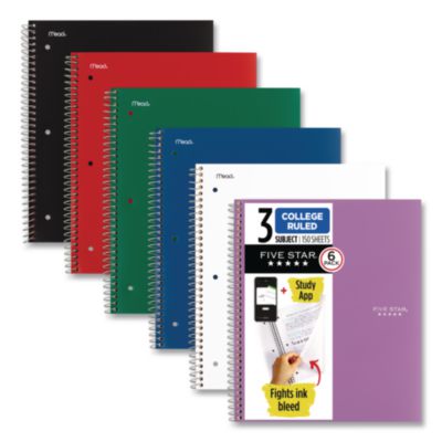 MEA73930 NOTEBOOK,3SUB CR,6PK ,AST