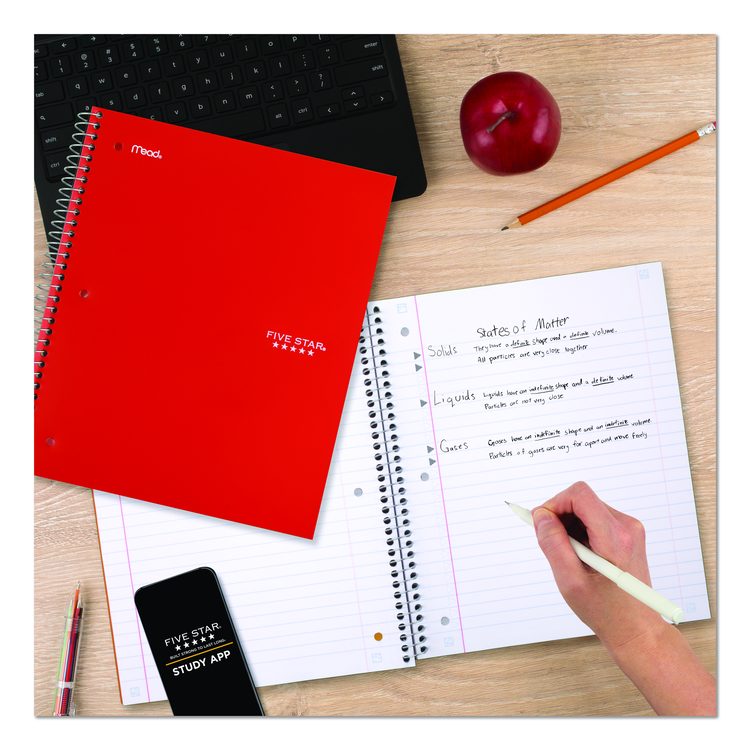Wirebound Notebook, 1-Subject, Wide/Legal Rule, Randomly Assorted Cover Color, (100) 10.5 x 9.18 Sheets
