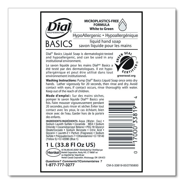 Basics MP Free Liquid Hand Soap Refill, Unscented, 1 L (Each)