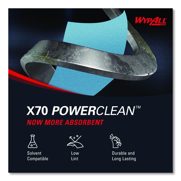 X70 Cloths, POP-UP Box, 9.13 x 16.8, Blue, 96/Box, 10 Boxes/Carton