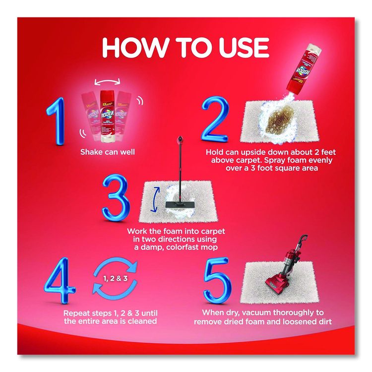 Foam Carpet Cleaner, Unscented, Foam, 22 oz Aerosol Spray