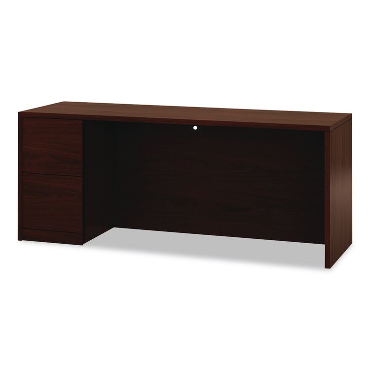 10500 Series Full-Height Left Pedestal Credenza, 72w x 24d x 29.5h, Mahogany