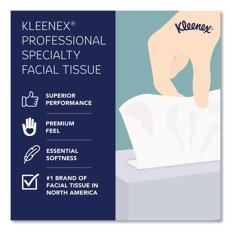 White Facial Tissue Junior Pack, 2-Ply, 48 Sheets/Box, 64 Boxes/Carton