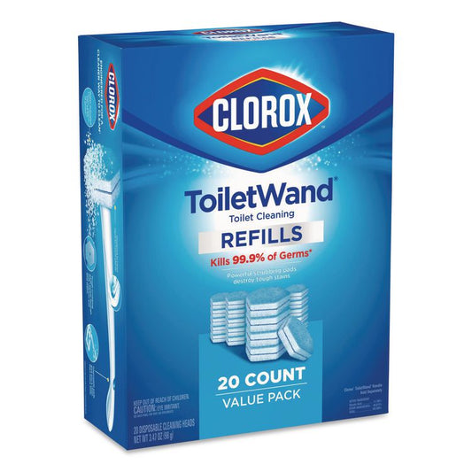 ToiletWand Toilet Cleaning Refills, Disinfecting Scrubbing Pads, 20 Count, 4/Carton