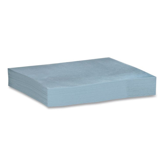VeraClean Critical Cleaning Wipes, Smooth Texture, 1/4 Fold, 1-Ply, 12 x 13, Unscented, Blue, 400/Carton
