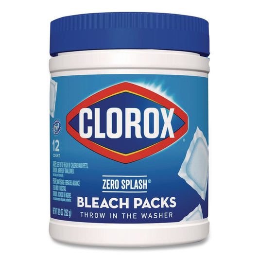 Zero Splash Bleach Packs, Regular Scent, 12 Packs/Canister, 6 Canisters/Carton