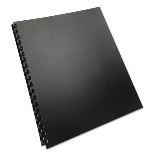 100% Recycled Poly Binding Cover, Plastic, Square Corners, 11 x 8.5, Black, 25/Pack
