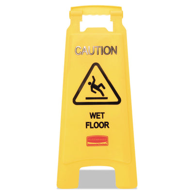 "Caution Wet Floor"Caution Wet Floor" Sign, 11 x 12 x 25, Bright Yellow Sign, 11 x 12 x 25, Yellow, 6/Carton