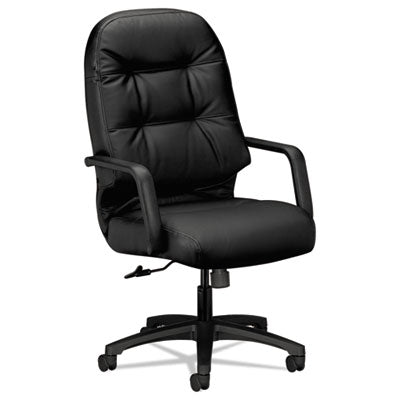 HON2091SR11T CHAIR,EXEC,LEATHER,BK