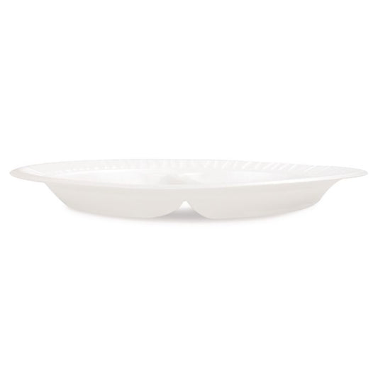Concorde Foam Plate, 3-Compartment Plate, 10.25" dia, White, 125/Pack, 4 Packs/Carton