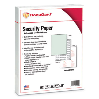 PRB04542 PAPER,SECURITY,8.5X11,GN