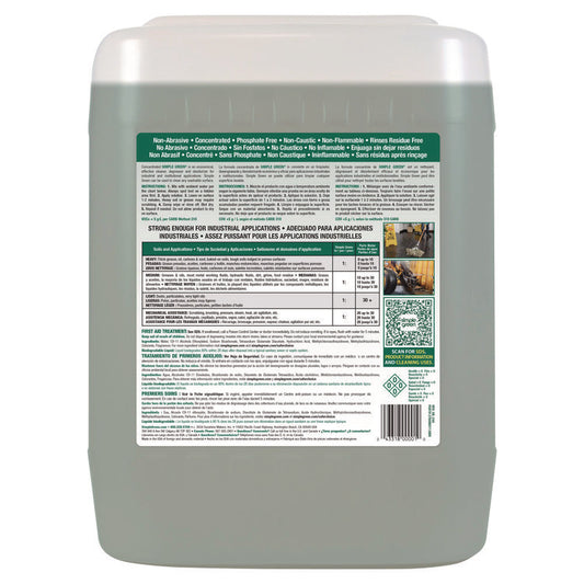 Industrial Cleaner and Degreaser, Concentrated, 5 gal, Pail