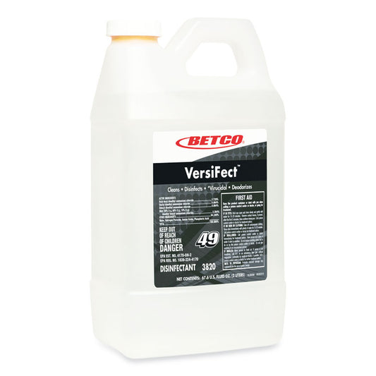 VersiFect FastDraw Cleaner Disinfectant, Fresh Scent, 2 L Bottle, 4/Carton