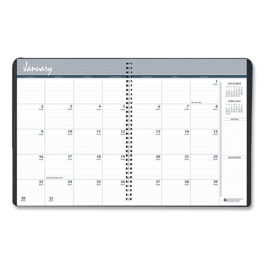14-Month Recycled Ruled Monthly Planner, 11 x 8.5, Black Cover, 14-Month: Dec 2025 to Jan 2027
