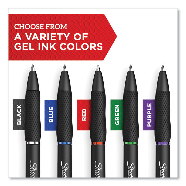 S-Gel High-Performance Gel Pen, Retractable, Bold 1 mm, Black Ink, Black Barrel, Dozen