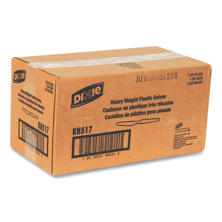 Plastic Cutlery, Heavyweight Knife, Black, 1,000/Carton