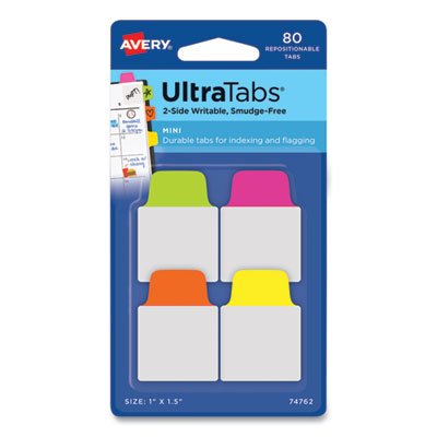 AVE74762 TAB,POLY,NEON,80/PK,AST